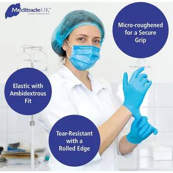 Vyšetřovací rukavice Meditrade NextGen Nitrilové Rukavice XL Bez Pudru Modré 100ks