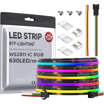 LED osvětlení BTF-LIGHTING FCOB WS2811 RGB LED pásek 3m adresovatelný