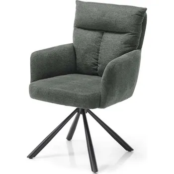 Křeslo Otočné Křeslo Stolkom SOFIA 180° Kovové Pružinové Jádro Šedé