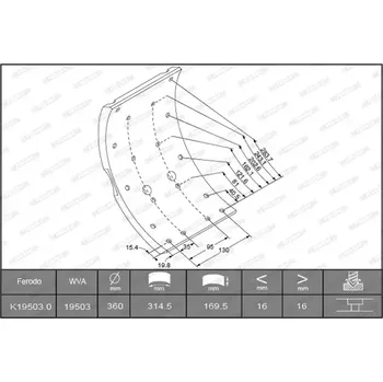 Brzdová destička FERODO Sada brzdového obložení bubnové brzdy PREMIER FE K19503.0-F3653