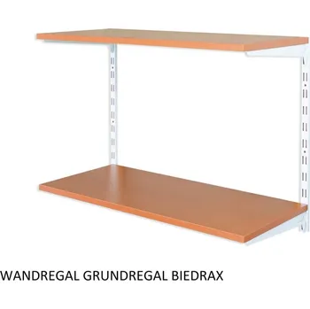 regál Biedrax Nástěnný regál základní 20 x 80 x 50 cm, bílý - 2 police třešeň