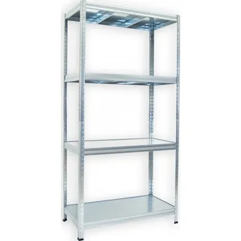 regál Kovový regál do domácnosti Biedrax 45 x 120 x 180 cm, pozinkovaný - 4 police pozink