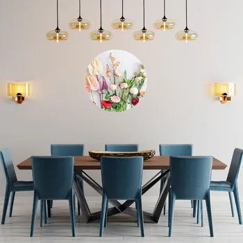 Samolepící dekorace Textilní kruhová samolepka na zeď "Luční květiny" 60cm