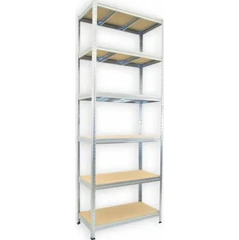 Dílenský regál Kovový regál policový Biedrax 35 x 120 x 240 cm, pozinkovaný - 6 polic MDF