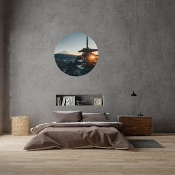 Samolepící dekorace Textilní kruhová samolepka na zeď "Japonsko 2" 60cm