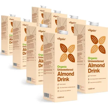 Rostlinné mléko Vilgain Mandlový nápoj BIO – 8× 1 000 ml