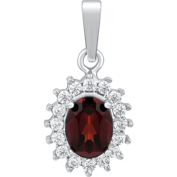 Přívěsek Stříbrný přívěsek Kate s přírodním granátem a Brilliance Zirconia SILVEGOB180423PGA