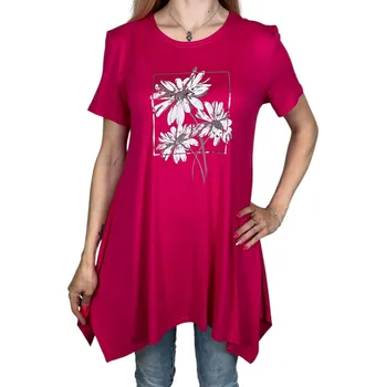 Dámská halenka Dámská růžová halenka s krátkým rukávem LUX Barva: Růžová, Velikost: M