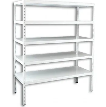 Dílenský regál Biedrax Šroubovaný regál do dílny Biedrax, bílý - 60 x 150 x 250 cm, 5 polic