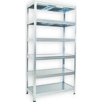 regál Kovový regál do domácnosti Biedrax 50 x 75 x 180 cm, pozinkovaný - 6 polic pozink