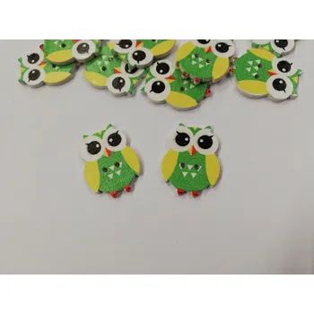 Knoflík Dřevěný knoflík sovička č.1