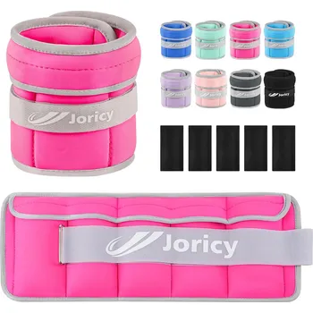 JORICY závaží na kotníky 2x 1.5kg nastavitelné fitness růžové