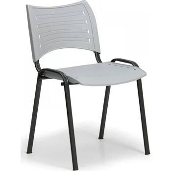 Jednací židle Konferenční plastová židle, šedá Biedrax Z9118s, podnož černá
