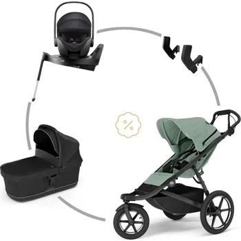 Kočárek Thule Urban Glide 3 Mist Green akční set komplet + Baby-Safe Pro Vario Base 5Z