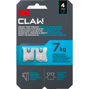 Rybářský háček 3PH7-4WMR, 3M CLAW™ háček na sádrokarton 7 kg, 4 háčky
