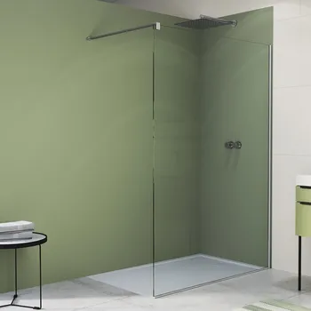 Ronal EASY STR4P Walk-In Pevná stěna samostatná 160 cm Šířka: 1600 mm, Profil: Aluchrom, Sklo: Hladké čiré