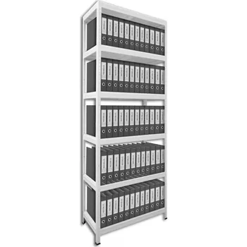 Prodejní regál Regál na šanony Biedrax 35 x 90 x 210 cm, bílý - 6 polic MDF