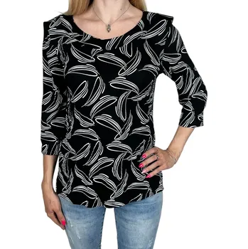 Dámská halenka Exclusive Dámská černá halenka s krátkým rukávem LUCIE Barva: Černá, Velikost: M