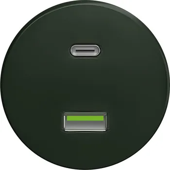 Elektrická zásuvka Kliklap - Retro USB zásuvka A+C bez rámečku zelená