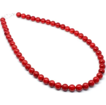 Náhrdelník Náhrdelník červený korál 5,5 a 8 mm Kornelius - 45 cm, 5,5 mm