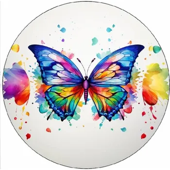 Jedlý papír na dort kulatý 19,5 cm, Motýlci