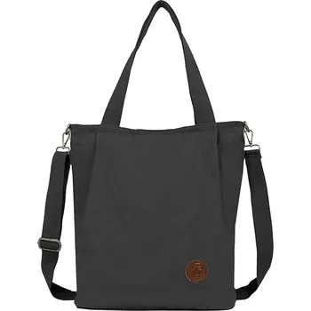 Kabelka Dámská Shopper Taška Velká Canvas Černá Zip Přes Rameno Batoh