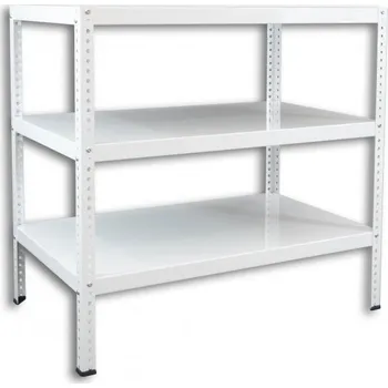 Dílenský regál Biedrax Šroubovaný regál do technické místnosti Biedrax, bílý - 40 x 100 x 120 cm, 3 police