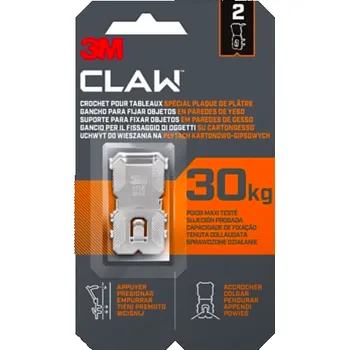 Rybářský háček 3PH30-2WMR, 3M CLAW™ háček na sádrokarton 30 kg, 2 háčky