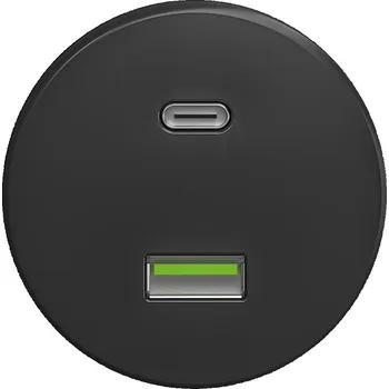 Elektrická zásuvka Kliklap - Retro USB zásuvka A+C bez rámečku antracit