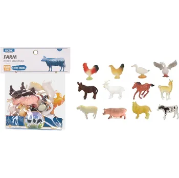 Zvířátka figurky farma 12 ks set 10 cm