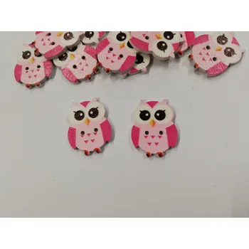 Knoflík Dřevěný knoflík sovička č.2