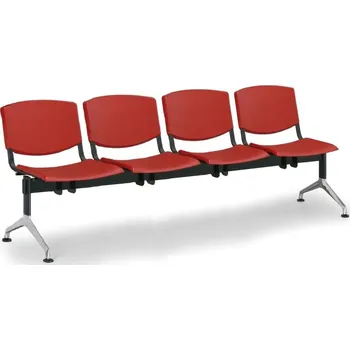 Zahradní lavice Lavice do čekárny plastová Smile Biedrax LC9976CV - podnož leštěný hliník