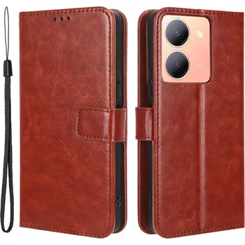 Pouzdro na mobilní telefon Crazy knížkové pouzdro na Vivo Y36 - hnědé