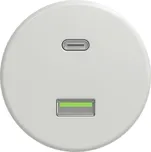 Kliklap - Retro USB zásuvka A+C bez rámečku bílá