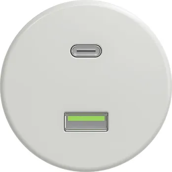 Elektrická zásuvka Kliklap - Retro USB zásuvka A+C bez rámečku bílá