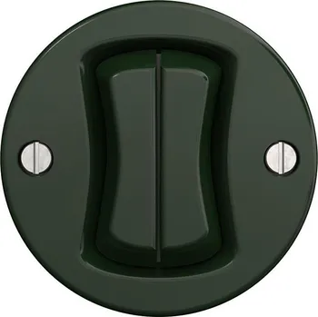 vypínač Kliklap - Retro dvojitý schodišťový vypínač bez rámečku č. 6+6 zelená