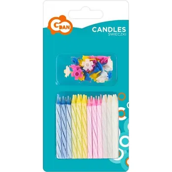 Dortová svíčka Dortové svíčky s držátky 24 ks barevné