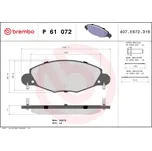 BREMBO Sada brzdových destiček - kotoučová brzda BRE P61072