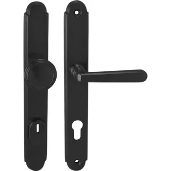 Dveřní kování MP KOVÁNÍ NI - ALT WIEN bezpečnostní kování s překrytím vložky Provedení: PZ LI/RE (klika oboustranná/koule), Povrch: Černá, Rozteč: 92 mm