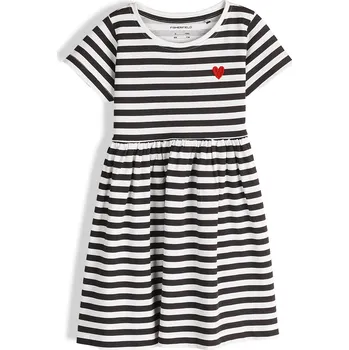 Dívčí šaty GATE Bavlněné proužkované šaty se srdíčkem 5Y 425-0608/89