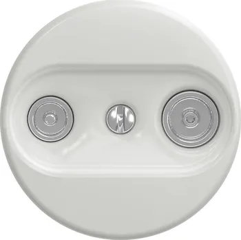 Elektrická zásuvka Kliklap - Retro účastnická zásuvka TV+R (průběžná) bez rámečku bílá