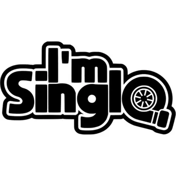 Samolepicí dekorace na vozidlo Samolepka turbo i am single na auto a motorku, tuning nálepka (5894)