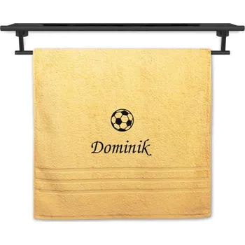 Ručník Ručník se jménem NA PŘÁNÍ žlutý 50x100 Fotbalový míč