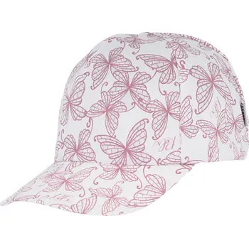 Kšiltovka Dívčí kšiltovka RDX 7913 - motýlci, bílá, plátěná, gumička Velikost čepice: 52