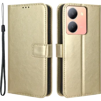 Pouzdro na mobilní telefon Crazy knížkové pouzdro na Vivo Y36 - zlaté