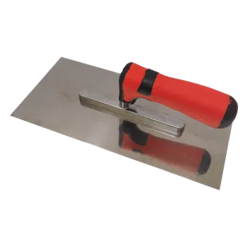 Zdenické nářadí Toptrade Hladítko nerezové, s pogumovanou rukojetí, hladké, 270×130 mm, profi
