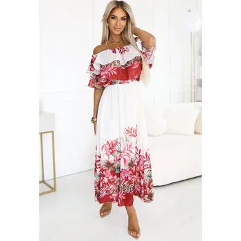 Dámské šaty Dámské šaty NUMOCO 606-1 BÍLÁ/RŮŽOVÁ unisize