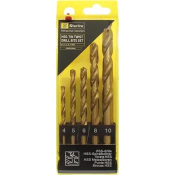 Vrták Starline Sada 5 kusů vrtáků do oceli HSS-TiN GV HSS5TIN