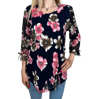 Dámská halenka Rose Dámská modrá halenka s dlouhým rukávem PROG Barva: Modrá, Velikost: L