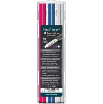 Grafitová tužka Pica | Speciální barevné tuhy na mokré a hladké povrchy pro tesařskou tužku